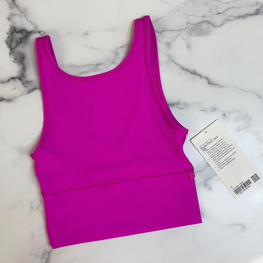 Lululemon Power Pivot Tank *Rib RARE COLOR - Picture 2 of 11